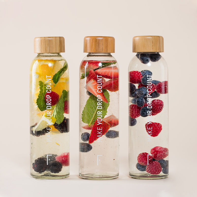 Reusable Glass Water Bottle | Reusable glass bottle | Freshly Cosmetics